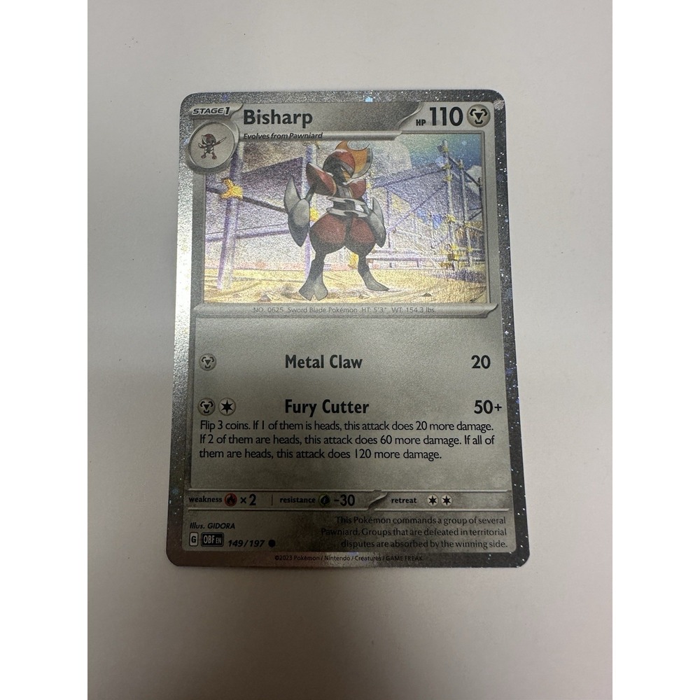 Bisharp 149/197 FART SWIRL Obsidian Flames Cosmos Holo ink smudge on name NM - Picture 7 of 8